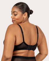 Tulip Lace Push Up Bra - Black