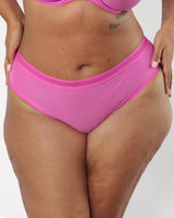 Sheer Mesh High Cut Brief Panty, Flirt Purple - Curvy Couture - Mesh