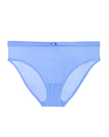 Sheer Mesh High Cut Brief Panty, Denim Blue Blue - Curvy Couture - Mesh
