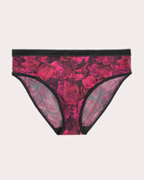 Sheer Mesh High Cut Brief Panty, Dramatic Rose Red - Curvy Couture - Mesh