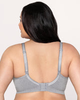 Smooth Seamless Comfort Wireless Bra, Grey Heather Black - Curvy Couture - Seamless