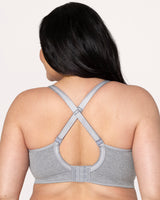 Smooth Seamless Comfort Wireless Bra, Grey Heather Black - Curvy Couture - Seamless