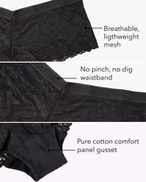 Size Chartsheer Whisper High Cut Thong Panty, Black Hue Black - Curvy Couture - Mesh