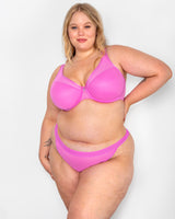 Sheer Mesh G-String, Flirt Pink - Curvy Couture - Mesh