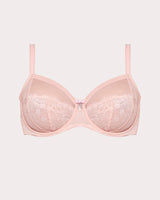 Luxe Lace Underwire Bra, Blushing Rose Pink - Curvy Couture - Micro
