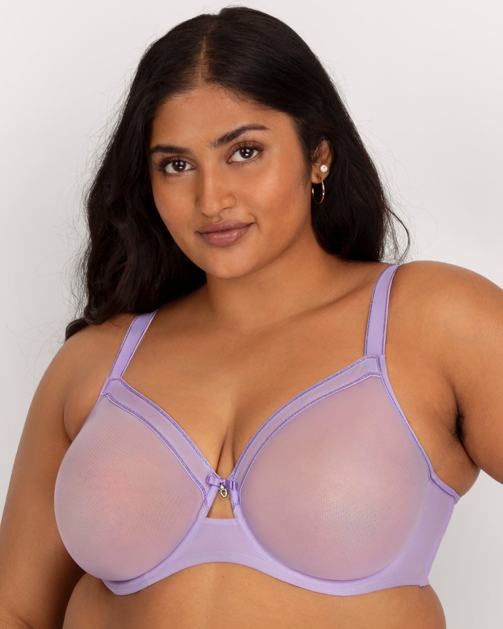 Sheer Mesh Full Coverage Unlined Underwire Bra Lavender Shimmer sheer-mesh-full-coverage-unlined-underwire-bra-lavender-shimmer