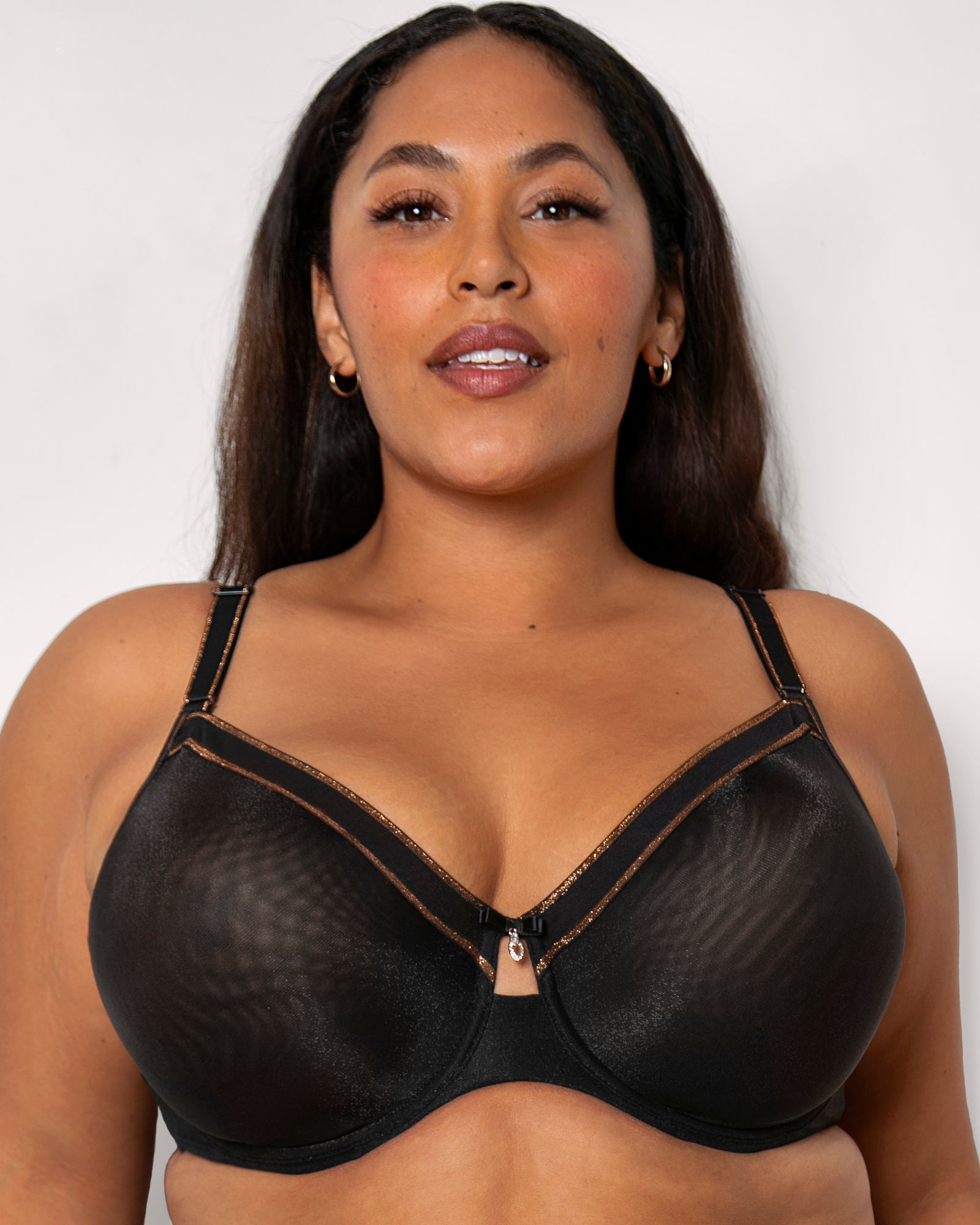 Curvy Couture Women's Plus Size Luxe Lace Underwire Bra, Black Hue, 32DD at   Women's Clothing store