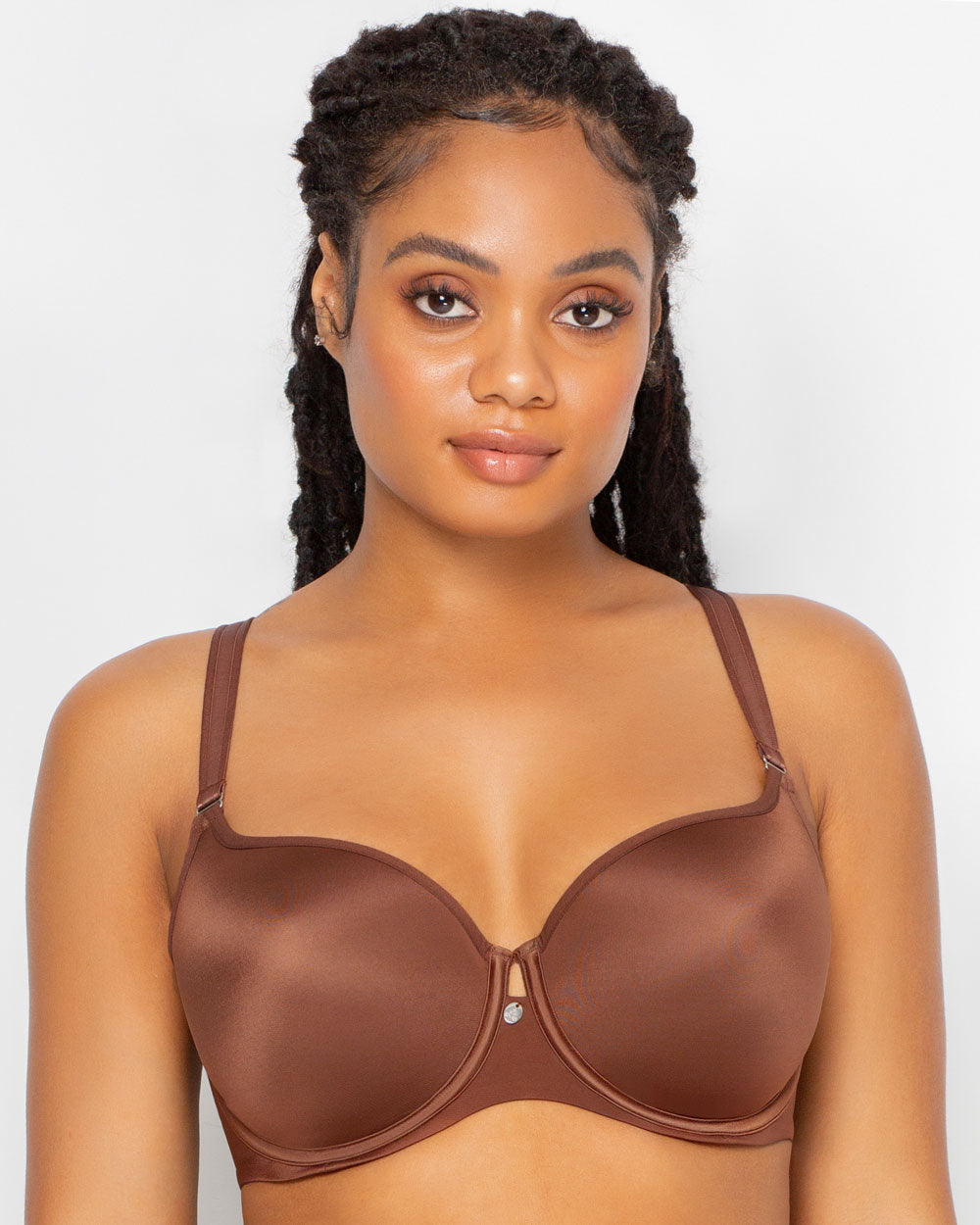 Curvy Couture Tulip Front Close T Shirt Bra, Bombshell Nude, Size 38D, from  Soma
