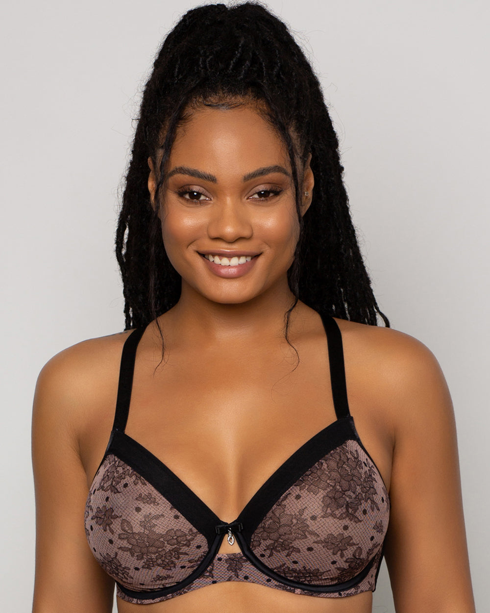 Sheer Mesh Full Coverage Unlined Underwire Bra - Chantilly – Curvy