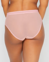 Sheer Mesh High Cut Brief - Blushing Rose
