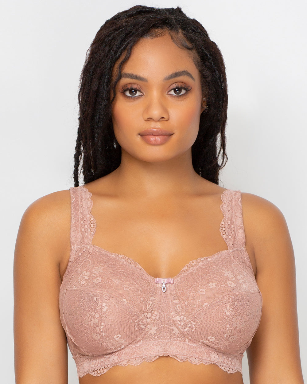  Womens Plus Size Soft Cotton Lace Bra Full Coverage Wirefree  Non-Padded 42DDD