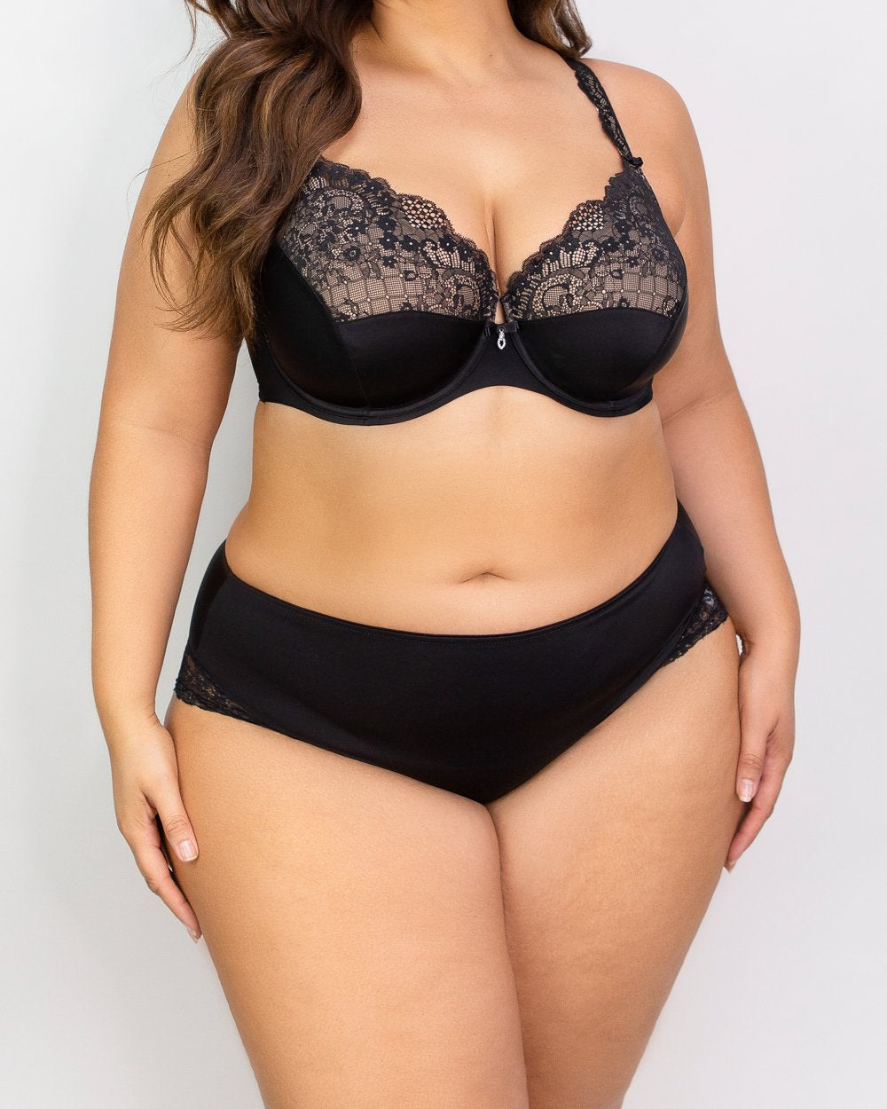 Plus Size Lace Boyshorts & Lace Hipster Panties Set Sexy Hipster