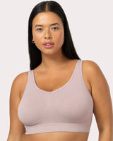 Smooth Seamless Support Wireless Bra, Bark Beige - Curvy Couture - Seamless