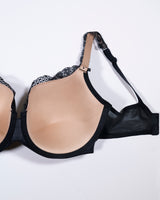 Tulip Lace Push Up Bra - Black