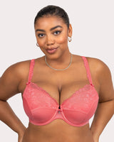 Tulip Lace Push Up Bra - Sun Kissed Coral