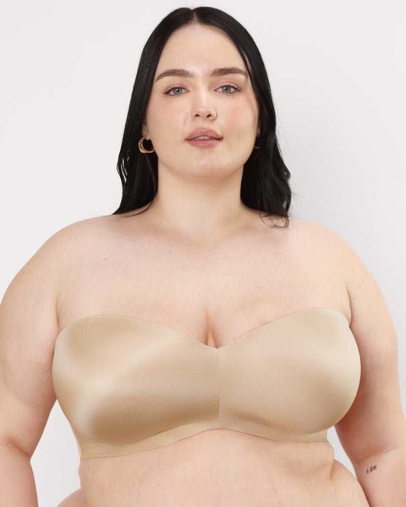 Microfibre strapless bra, Nude