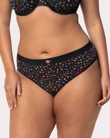 Sheer Mesh High Cut Brief Panty, Meadow Dream Print - Curvy Couture - Mesh