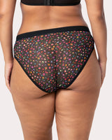 Sheer Mesh High Cut Brief Panty, Meadow Dream Print - Curvy Couture - Mesh