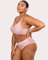 Sheer Mesh Full Coverage Unlined Underwire Bra - Blushing Rose