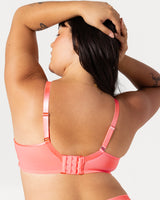 Sheer Mesh Full Coverage Unlined Underwire Bra - Sunset Glow