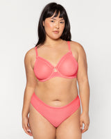 Sheer Mesh High Cut Brief Panty - Sunset Glow