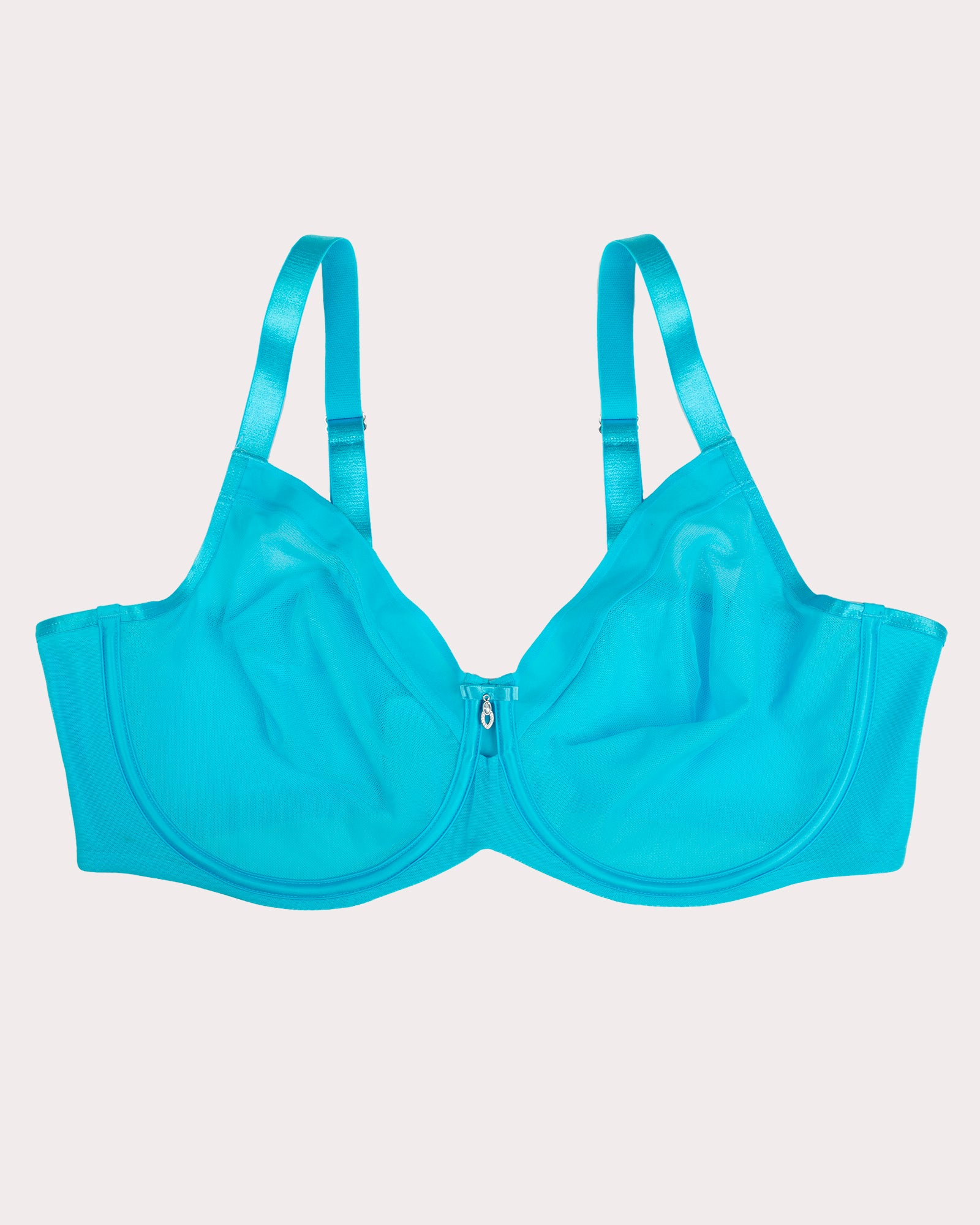 Sheer Mesh Full Coverage Unlined Underwire Bra - Deep Dive Blue – Curvy ...