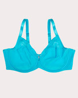 Sheer Mesh Full Coverage Unlined Underwire Bra - Deep Dive Blue