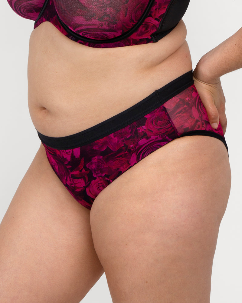 Sheer Mesh High Cut Brief Panty Dramatic Roses Curvy Couture sheer-mesh-high-cut-brief-panty-dramatic-roses-curvy-couture