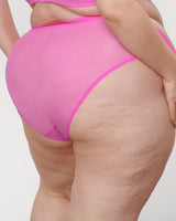 Sheer Mesh High Cut Brief Panty, Flirt Purple - Curvy Couture - Mesh