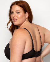 Sheer Mesh Full Coverage Unlined Underwire Bra, Black Hue  - Curvy Couture - Mesh