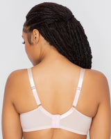 Sheer Mesh Full Coverage Unlined Underwire Bra, Blushing Rose  - Curvy Couture - Mesh