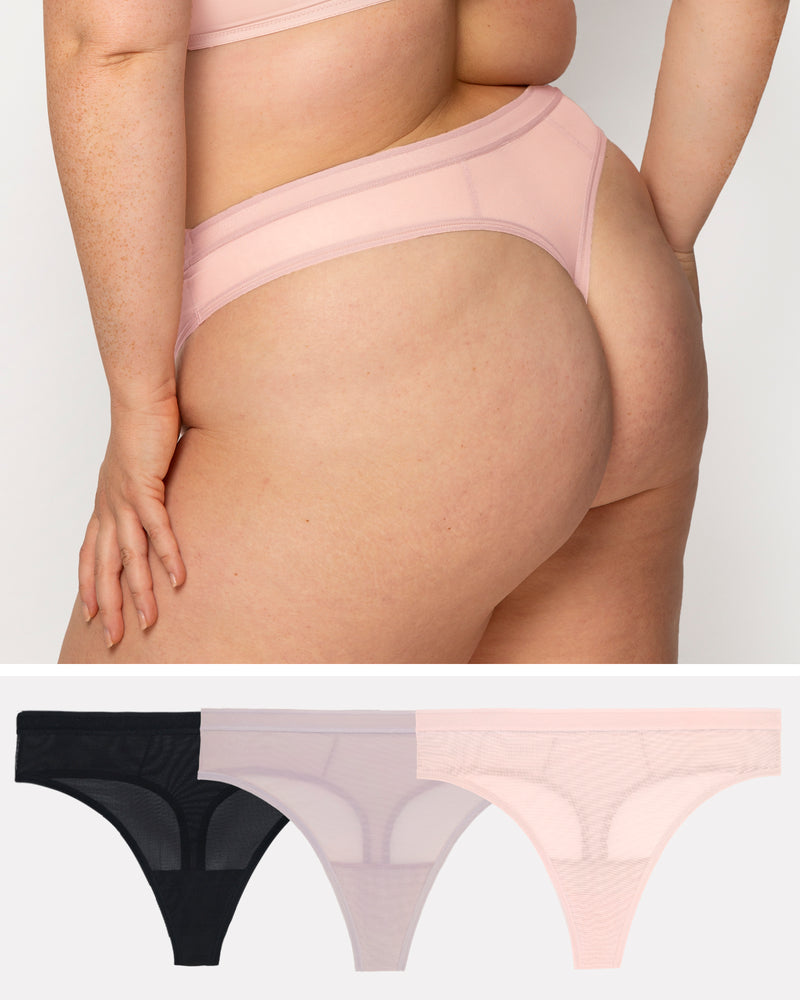 Sheer Mesh String Bikini Panty - Bark – Curvy Couture