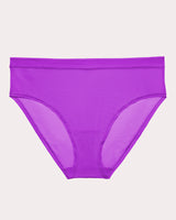 Sheer Mesh High Cut Brief Panty, Purple Passion Purple - Curvy Couture - Mesh