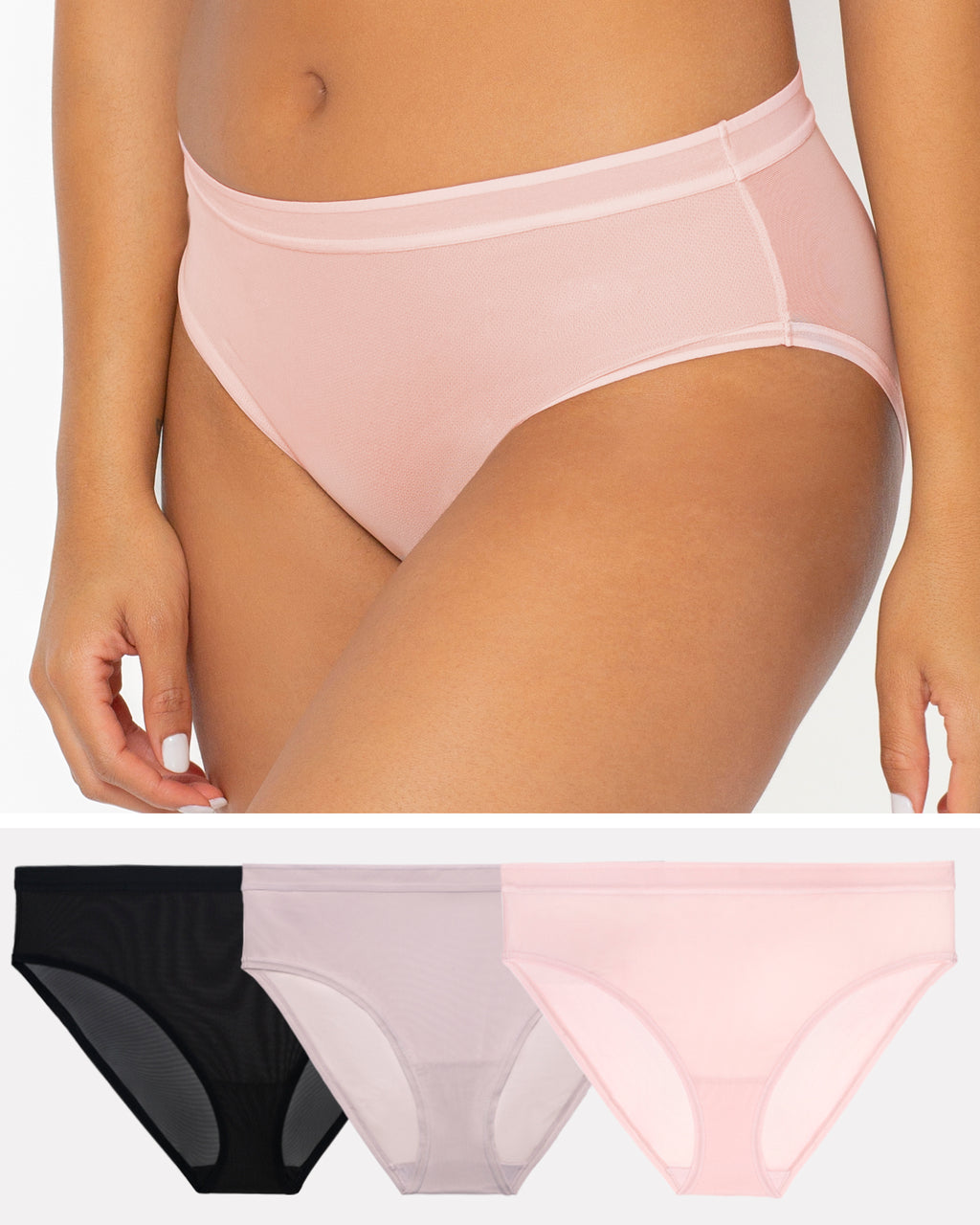  3 Pack Sexy Underwear For Women Invisible Cheeky