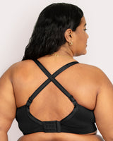 Smooth Seamless Comfort Wireless Bra, Black Hue Black - Curvy Couture - Seamless