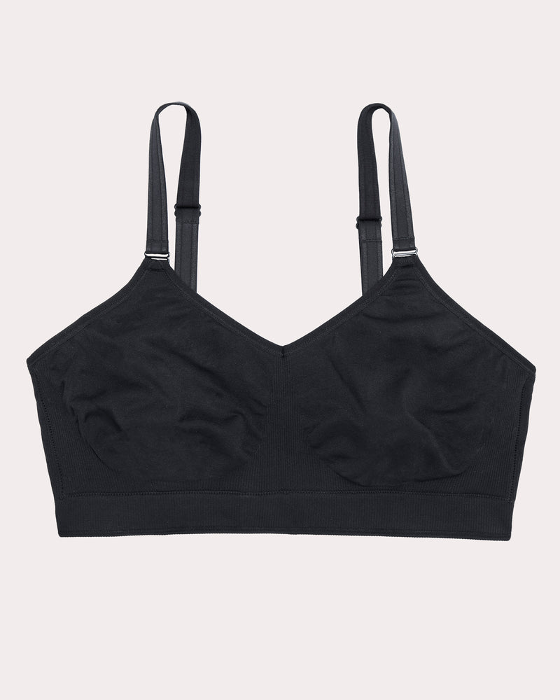 Smooth Seamless Comfort Wireless Bra, Black Hue Black - Curvy Couture - Seamless