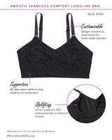 Smooth Seamless Comfort Wireless Bra, Black Hue Black - Curvy Couture - Seamless