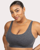 Cotton Comfort 2-Pack Bralette - Charcoal Heather/Black Hue
