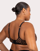 Sheer Mesh Bralette - Designer Leopard