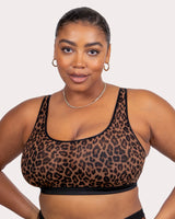 Sheer Mesh Bralette - Designer Leopard