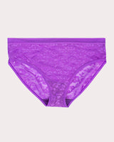 No-Show Lace High Cut Brief, Purple Passion Purple - Curvy Couture - Lace