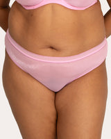 Shimmer High Cut Brief Panty, Pink Fizz Pink - Curvy Couture - Novelty