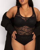 No-Show Lace Bodysuit - Black Hue