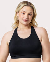 Smooth Seamless Support Wireless Bra, Black Hue Black - Curvy Couture - Seamless