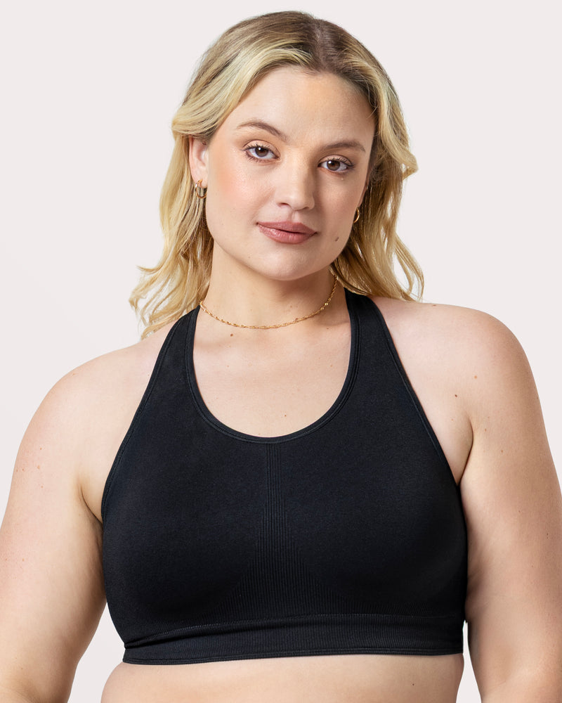 Smooth Seamless Support Wireless Bra, Black Hue Black - Curvy Couture - Seamless