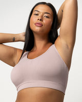 Smooth Seamless Support Wireless Bra, Bark Beige - Curvy Couture - Seamless