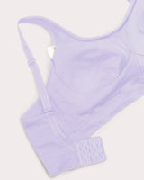 Lavender seamless wireless support bra with smooth cups and wide adjustable straps