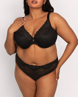 Sheer Whisper Plunge T-Shirt Bra - Black Hue