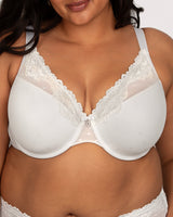 Sheer Whisper Plunge T-Shirt Bra - White