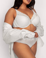 Sheer Whisper Plunge T-Shirt Bra - White